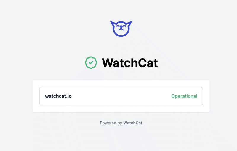 WatchCat status page